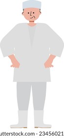 Illustration of a Chinese restaurant owner in the town