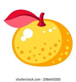 Illustration of Chinese tangerine. Asian tradition symbol.
