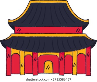 Illustration of a Chinese Temple
