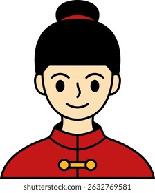 ilustração de mulher chinesa em cheongsam