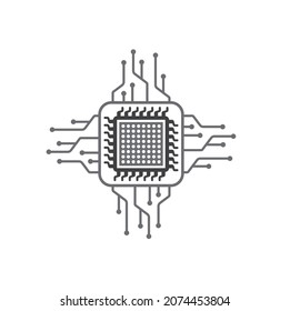 illustration of chip technology, vector art.