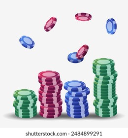 Fichas de ilustración para jugador de casino