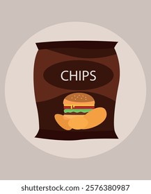  Illustration with Chips at Hamburger Taste