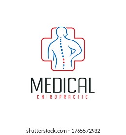 Illustration Chiropractic Logo Design Template