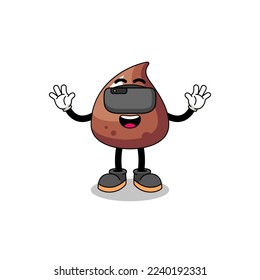 Illustration of choco chip with a vr headset , character design