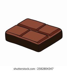 Illustration of Chocolate Bar, Dark Brown
