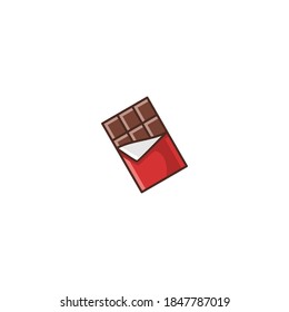 Illustration of Chocolate Bar Filled Color Icon - Fast Food Icon Set Vector Illustration Design.