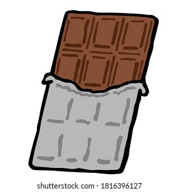 Illustration of Chocolate bar: Illustration like woodblock print 