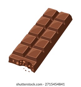 Illustration of a chocolate bar with nuts and chocolate chips