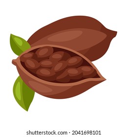Illustration of chocolate beans. Food item for bars, restaurants and shops.