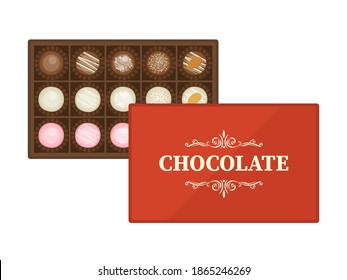 Illustration of chocolate in a box.