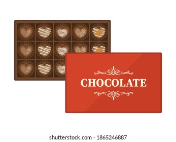 Illustration of chocolate in a box.