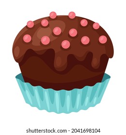 Illustration of chocolate candy. Food item for bars, restaurants and shops.