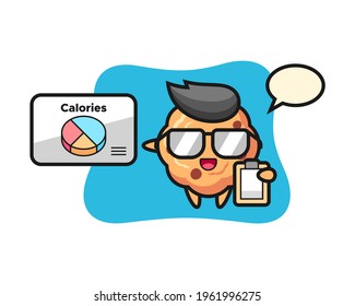 Illustration of chocolate chip cookie mascot as a dietitian, cute style design for t shirt, sticker, logo element