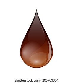 Illustration chocolate or coffee droplet isolated on white background - vector