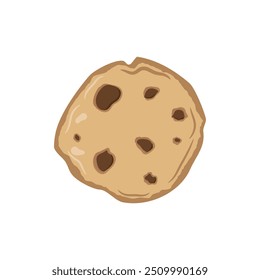 Illustration of a chocolate cookies in cartoon style. Food snack icon concept isolated