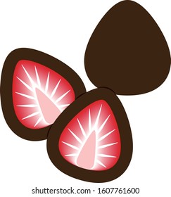 Illustration of chocolate covered strawberries