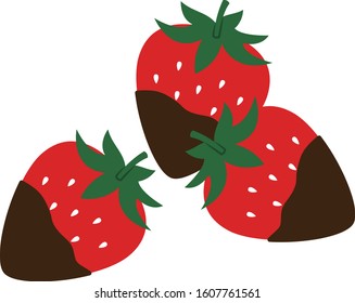 Illustration of chocolate dipped strawberries