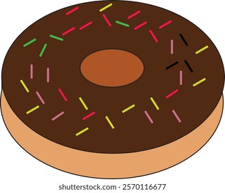 the illustration of chocolate donut.