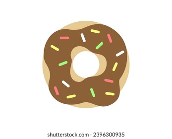 Illustration of chocolate donut icon.