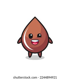 illustration of an chocolate drop character with awkward poses , cute style design for t shirt, sticker, logo element
