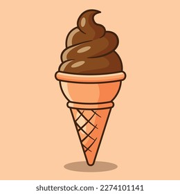 The Illustration of Chocolate Ice Cream