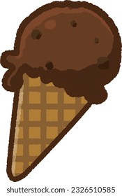 illustration of chocolate ice cream