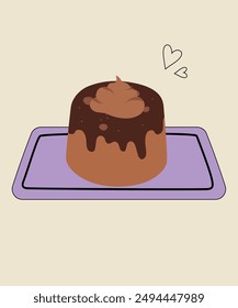  Illustration with Chocolate at Jelly Cake