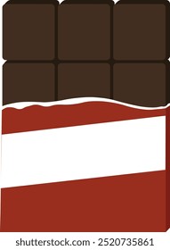 Ilustración de chocolate sobre un fondo blanco