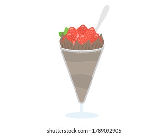 Illustration of chocolate parfait sweets.