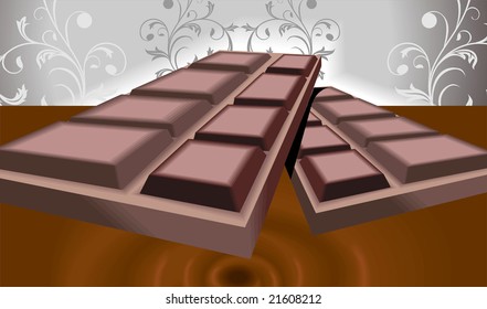 Illustration of  a chocolate pieces with background	