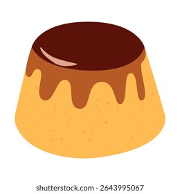 Illustratie van chocolade pudding dessert