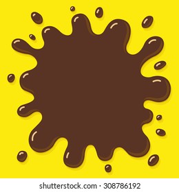 Illustration of chocolate splash. Vector brown blot isolated