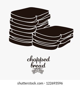 Illustration of chopped bread, bakery icon, vector illustration