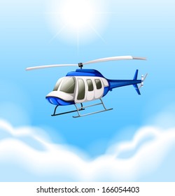 Illustration of a chopper flying