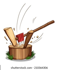 Illustration of a chopping log