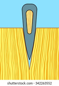 Illustration of chopping wood
