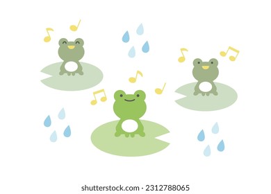 Illustration of a chorus of frogs