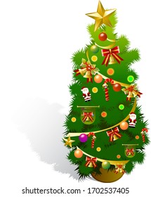 Illustration of chrismast tree, with white background vector