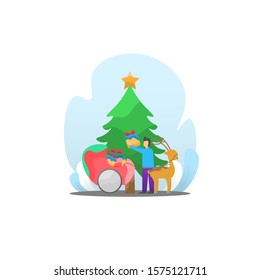 illustration of christmas activities. Vector illustration of Christmas