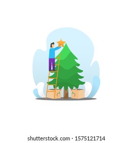 illustration of christmas activities. Vector illustration of Christmas