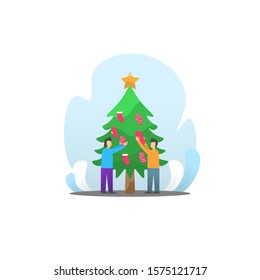 illustration of christmas activities. Vector illustration of Christmas