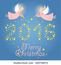 Illustration with Christmas angel