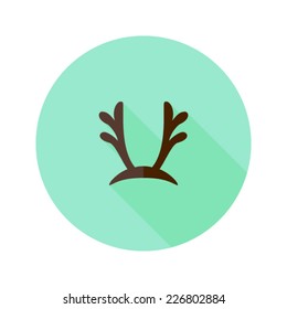 Illustration of Christmas Antlers Flat Icon over Mint