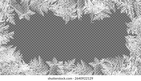 Illustration of Christmas background with blue and white snowflakes in various styles