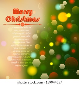 illustration of Christmas Background with Bokeh Effect