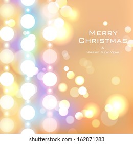 illustration of Christmas Background with Bokeh Effect
