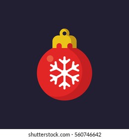 An illustration of Christmas ball in flat style.