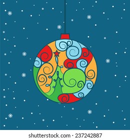 Illustration of Christmas ball. Vector