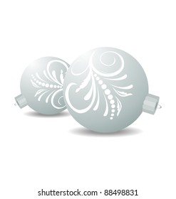 Illustration Christmas balls isolated on white background - vector